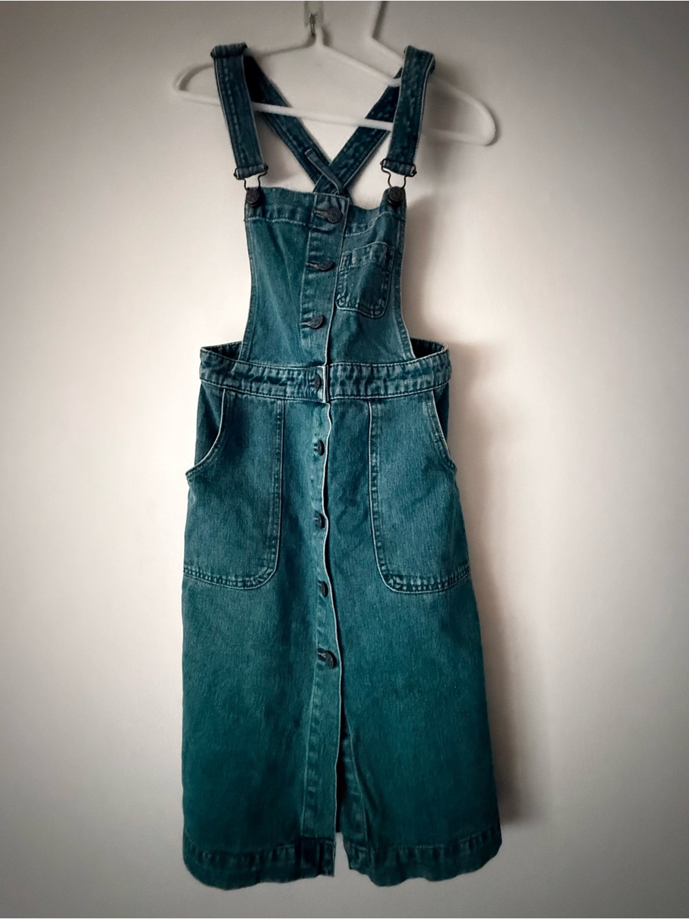 BDG size 2 Stonewash Blue Denim Midi Overall Dress